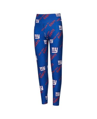 Women's Royal New York Giants Breakthrough Allover Print Knit Sleep Leggings
