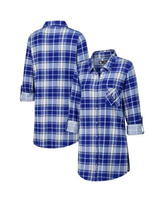 Concepts Sport - Women's Royal Indianapolis Colts Ashford Plaid Knit Nightshirt