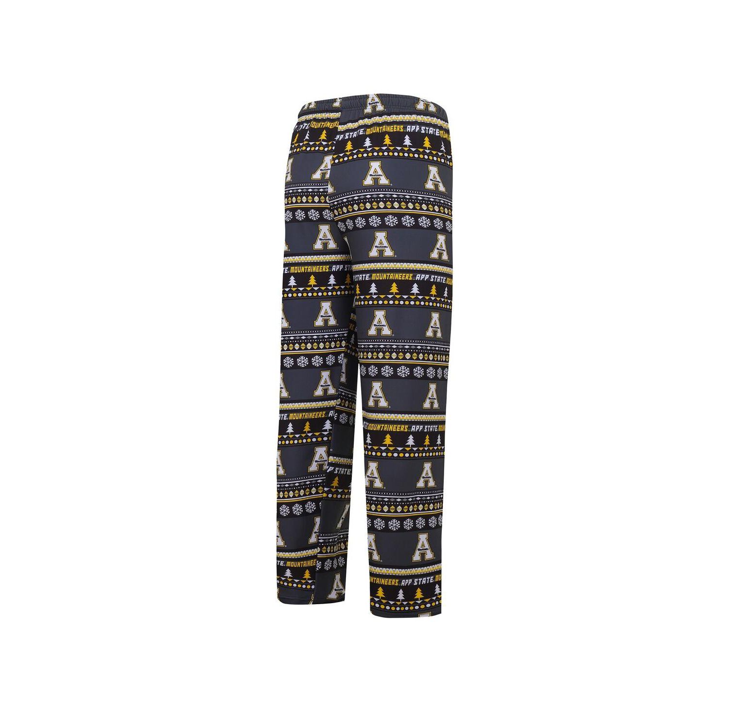 Men's 2-Piece Black Appalachian State Mountaineers Swivel Long Sleeve Top and Pants Sleep Set