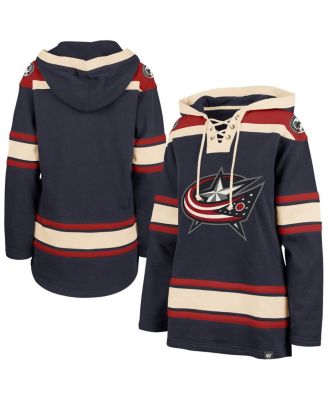 '47 Brand - Women's Navy Columbus Blue Jackets Superior Lacer Pullover Hoodie