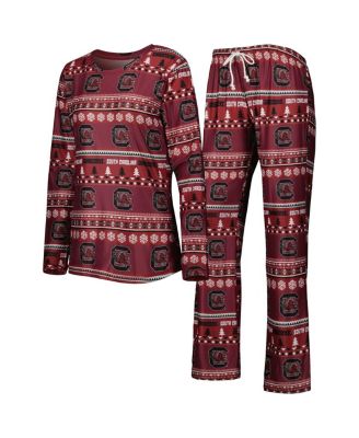 Concepts Sport - Women's Garnet South Carolina Gamecocks Holiday Long Sleeve Top and Pants Sleep Set