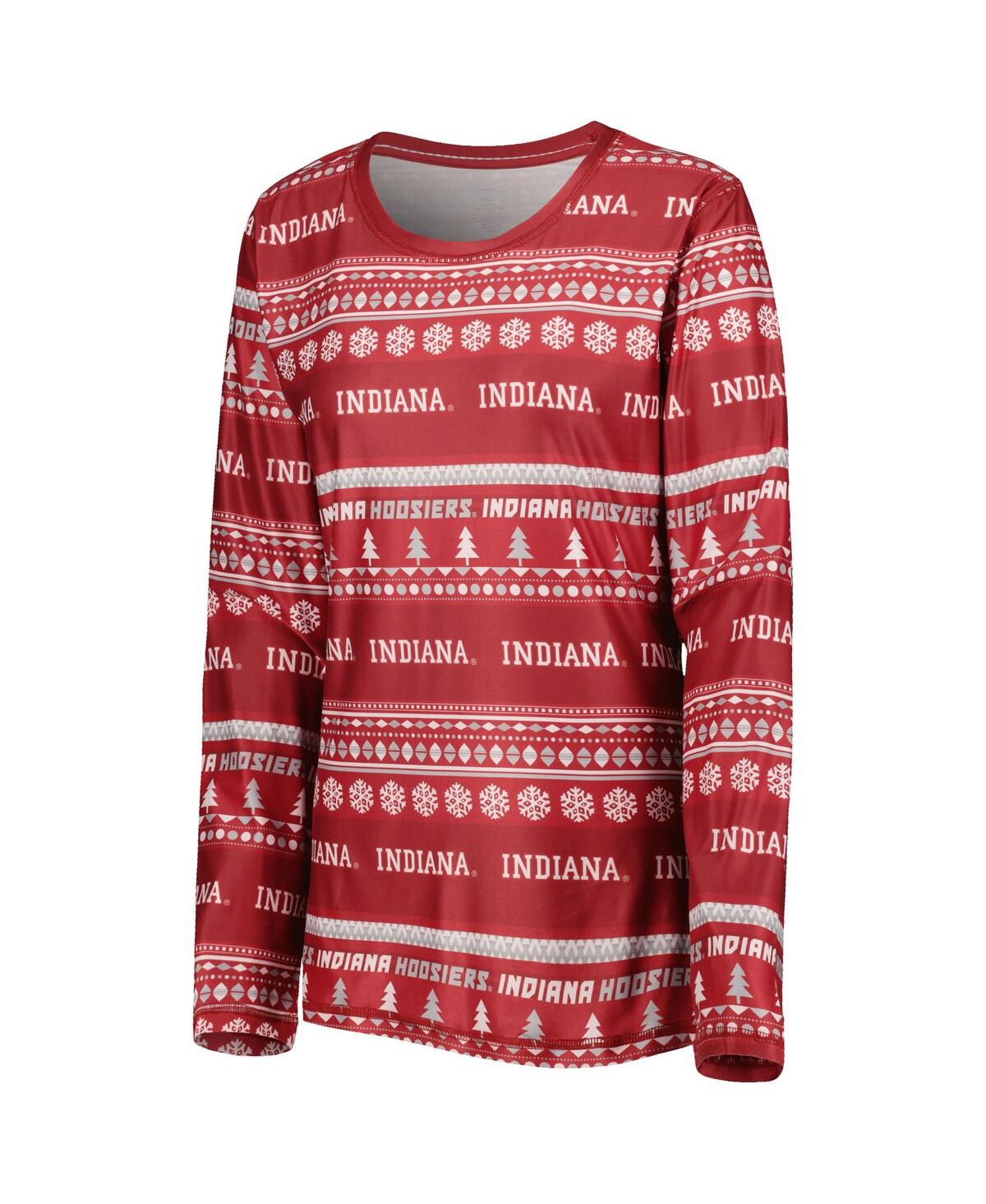 Concepts Sport Women's 2-piece Garnet Florida State Seminoles Holiday Long Sleeve Top And Pants Sleep Set In Red