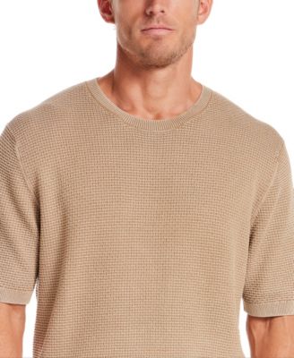 Men's Short-Sleeve Brick Crewneck Sweater