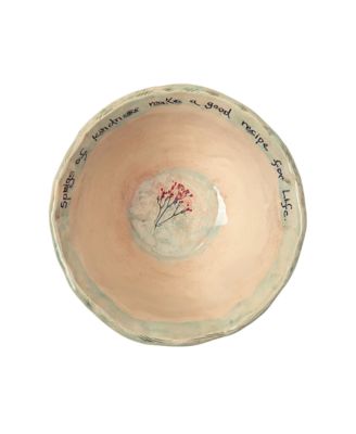 Sprigs of Kindness Herb-Imprinted Stoneware Bowl