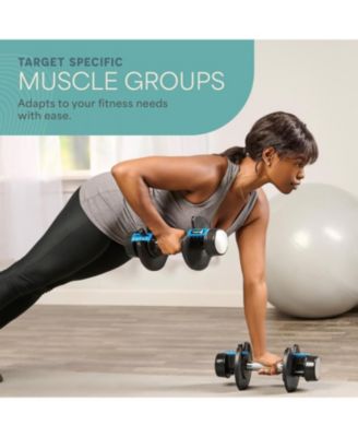 Adjustable Dumbbells Set with Rack - Compact 5-in-1 Hand Weights for Home Gym, Quick Adjust, Secure Grip