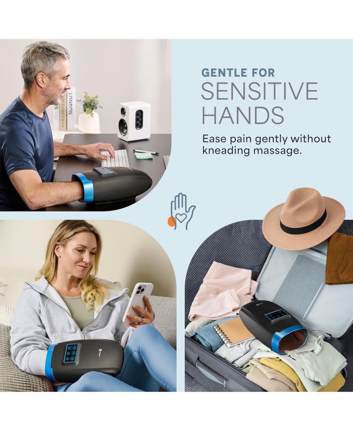 LifePro Hand Massager - for Arthritis and Carpal Tunnel Relief Hand, Wrist Fiinger with Heat Compression