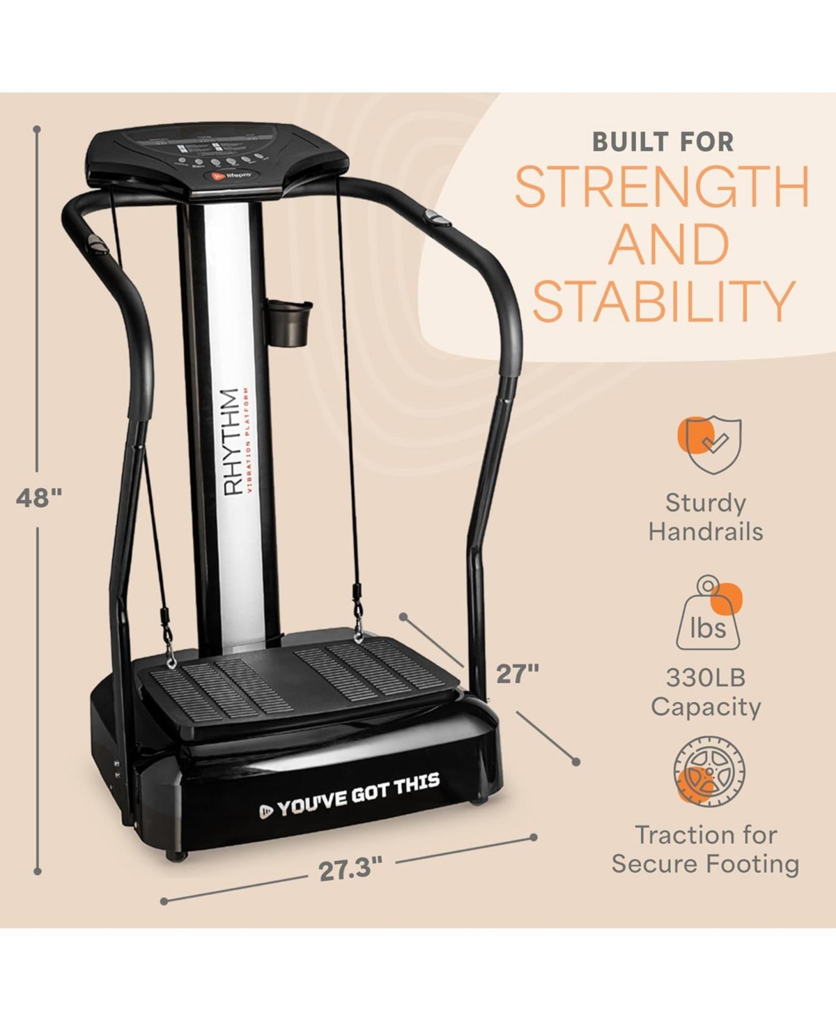 LifePro Vibration Plate with Handles – Exercise Machine for Balance, Lymphatic Drainage & More