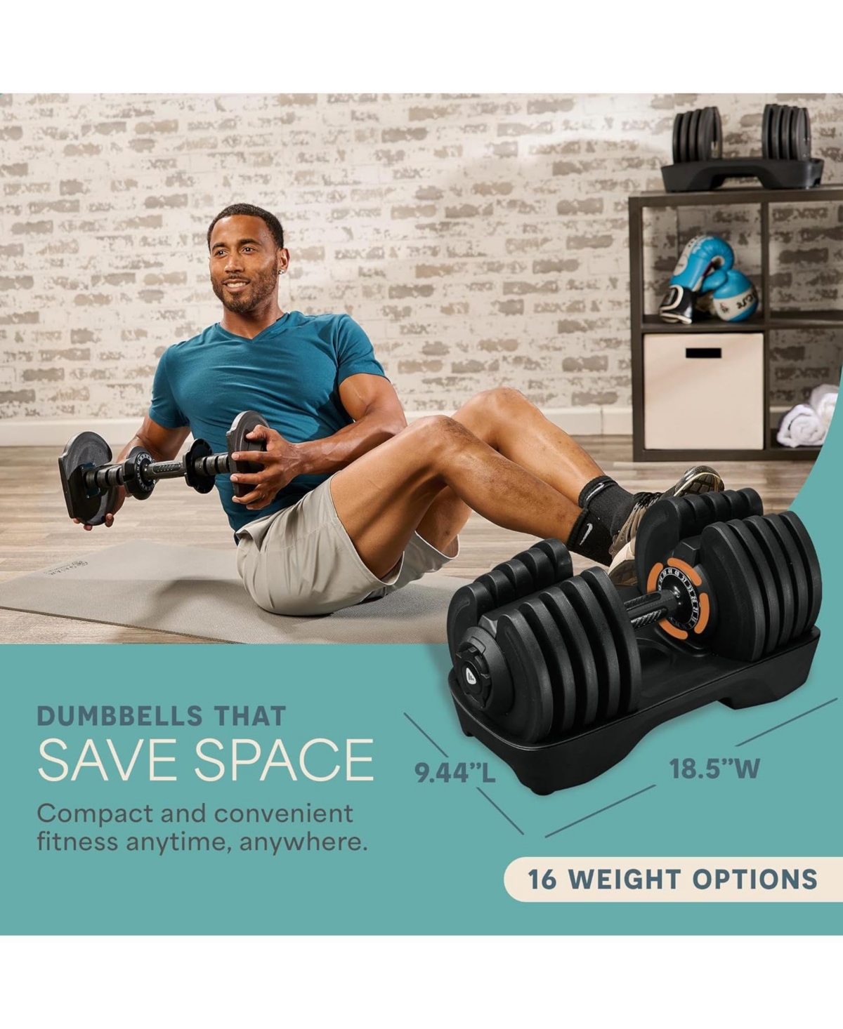 LifePro Single Adjustable Dumbbell – 4lb to 90lb Weight Range, Compact Design for Home Gym, Versatile Fitness Equipment