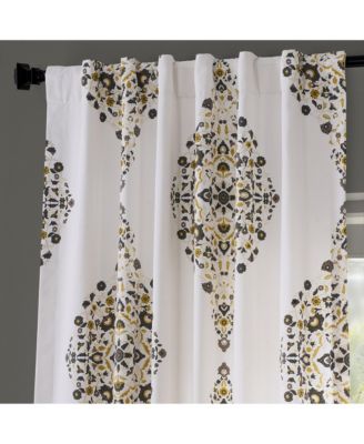Emblem Printed Cotton Room Darkening Curtain