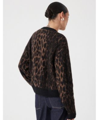 Women's Animal Jacquard Cardigan With Mohair
