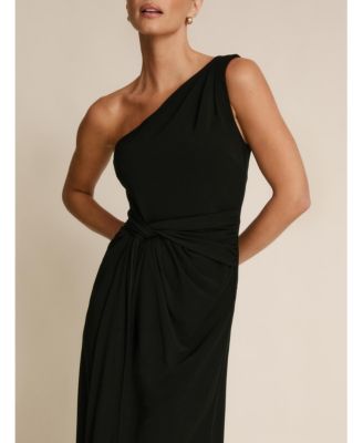 Women's One Shoulder Drape Stretch Bridesmaid Dress