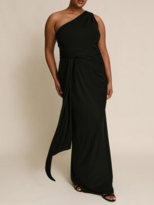 Women's One Shoulder Drape Stretch Bridesmaid Dress
