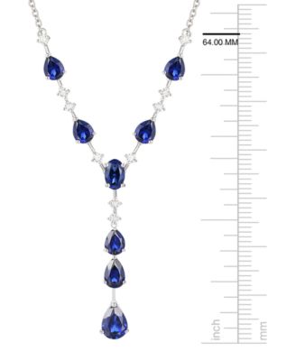 Blue Topaz (1/2 ct. t.w.) & Lab-Grown White Sapphire (1/2 ct. t.w.) Pendant Necklace in 14k Gold Over Sterling Silver (also in Ruby & Sapphire)