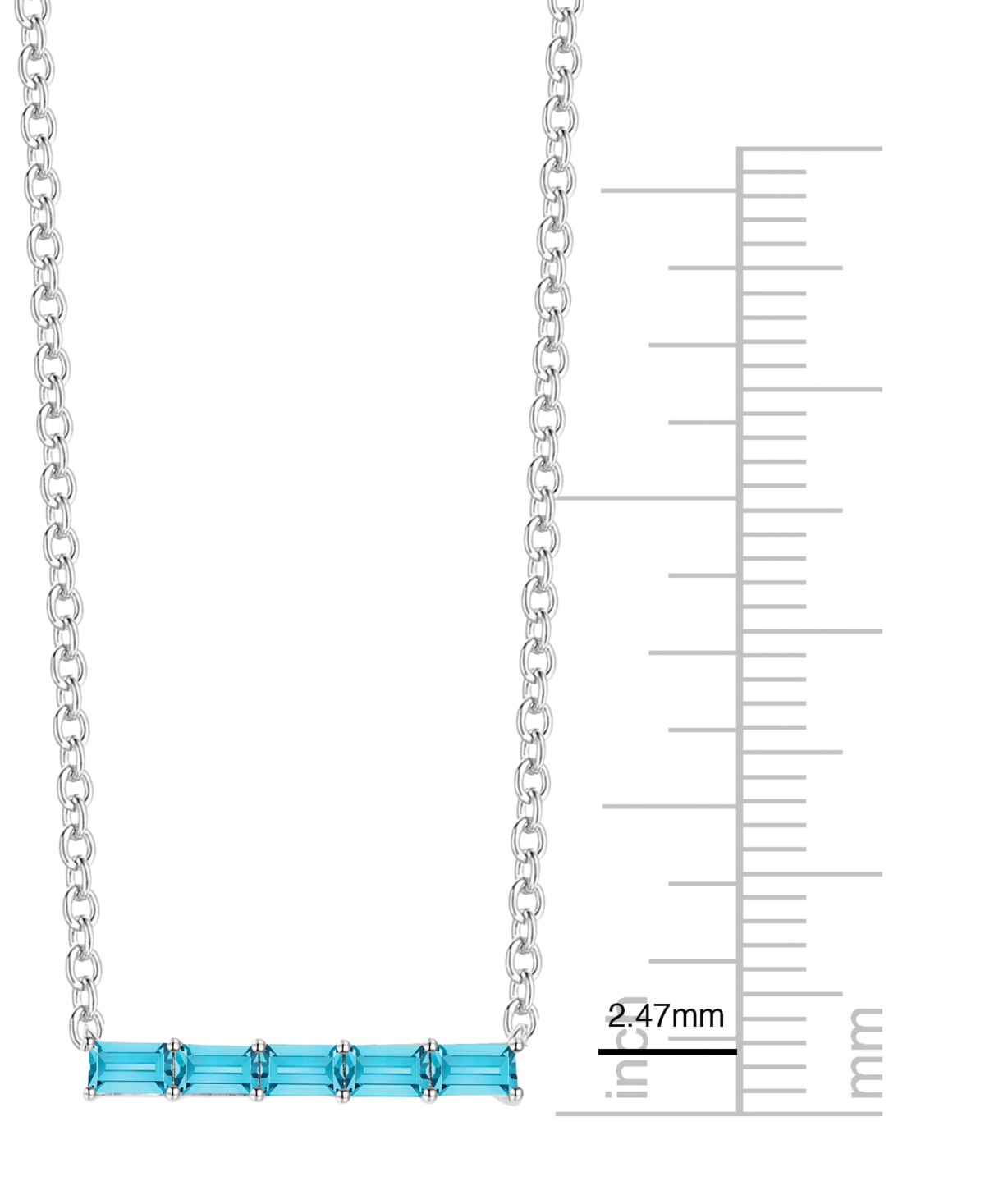 Macy's Lab-grown Sapphire (5/8 Ct. T.w.) Necklace In Sterling Silver (also In Multi-stone) In Blue