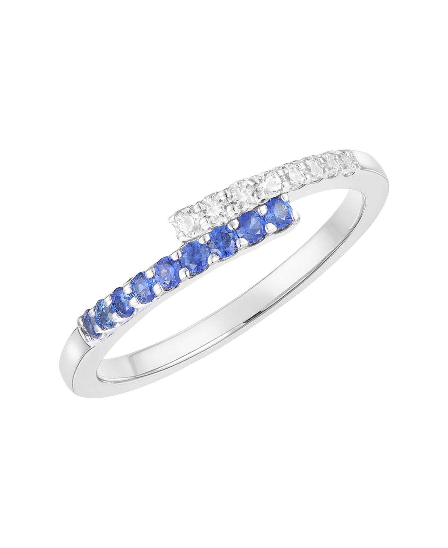 Lab-Grown Ruby (1/4 ct. t.w.) & White Sapphire (1/5 ct. t.w.) Ring in 14k Gold Over Sterling Silver (also in Sapphire & Emerald)