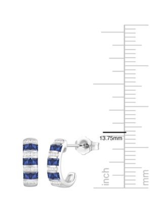 Lab-Grown Ruby (5/8 ct. t.w.) & White Sapphire (1/6 ct. t.w.) Earring in 14k Gold Over Sterling Silver (also in Emerald & Sapphire)