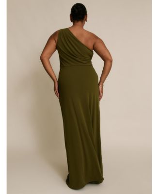 Women's One Shoulder Drape Stretch Bridesmaid Dress