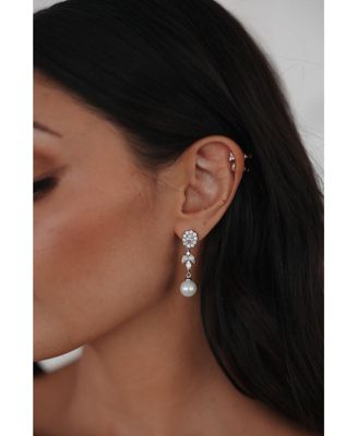 Palace Pearl and Crystal Drop Earrings