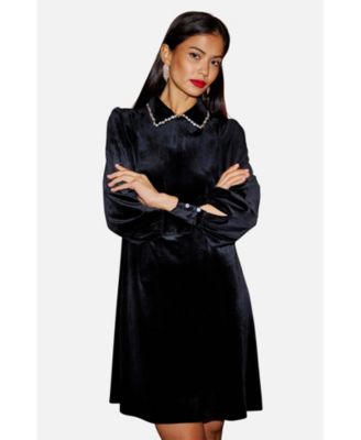 Women's Long Sleeve Velvet Tunic Dress