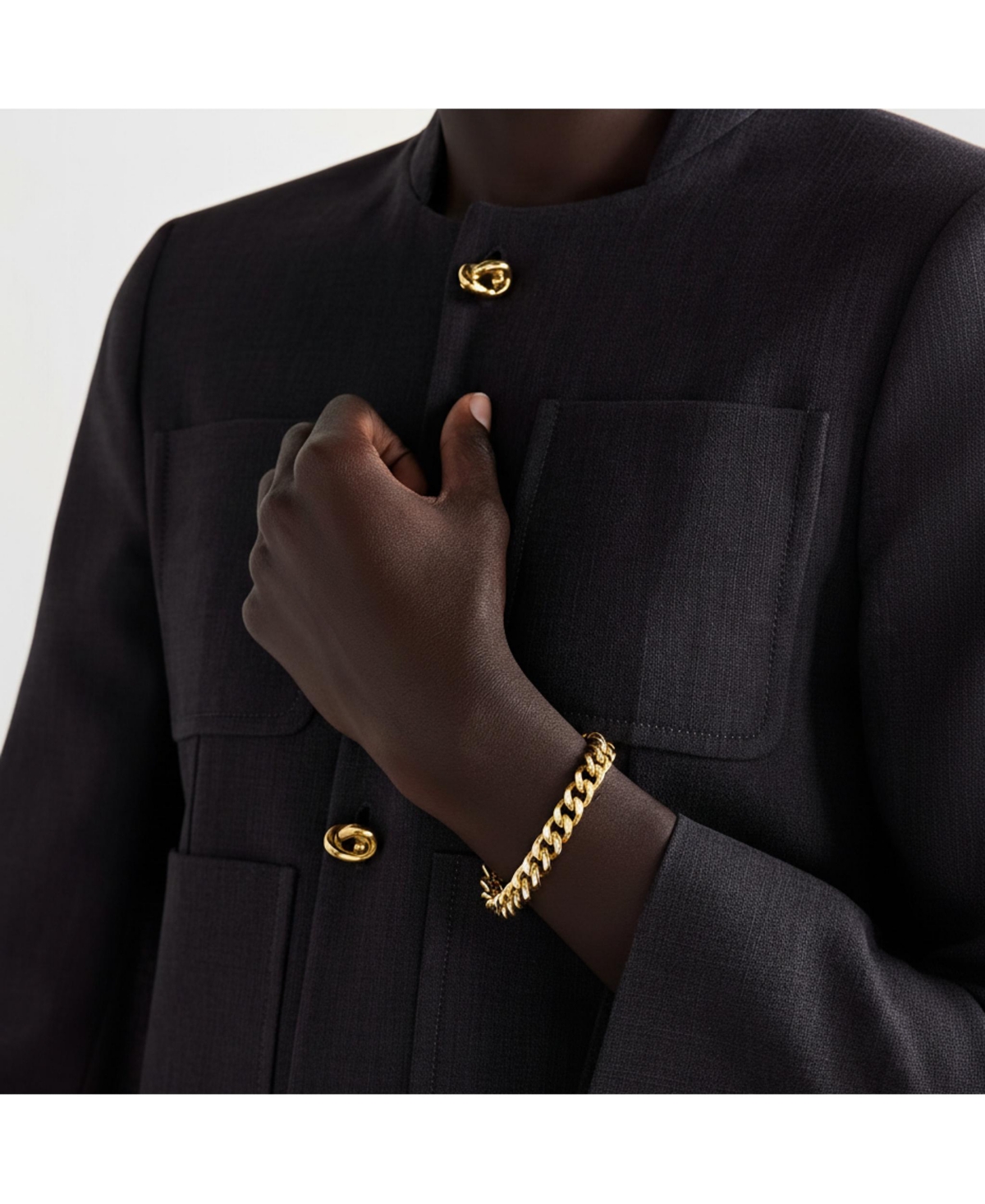 Joey Baby 18K Gold Plated Chunky Cuban Chain - Lisa Bracelet 7" For Women