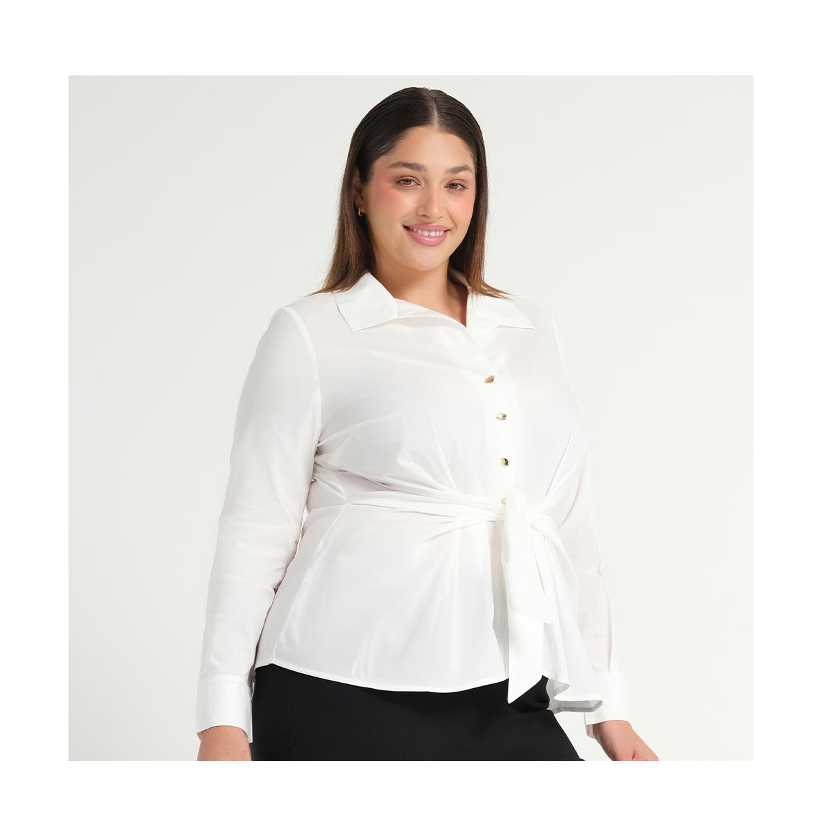 Estelle Plus Size Leo Long Sleeve Top