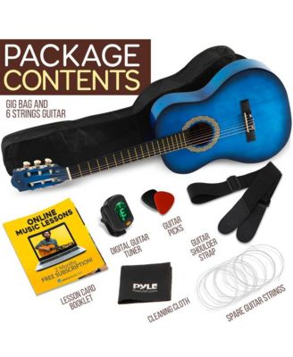 36'' -Inch 6-String Classic Guitar - 3/4 Size Scale Guitar with Digital Tuner & Accessory Kit, (Blue burst