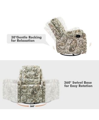 Arlette Transitional Swivel Recliner with Metal Base