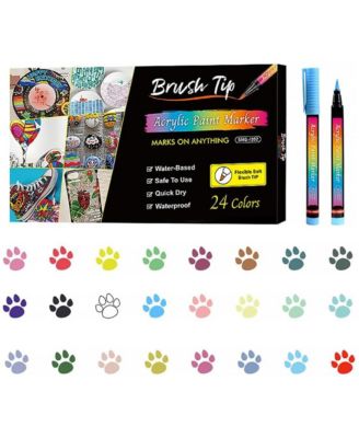 24PCS Pet Safe Nail Polish Set, Acrylic Paint Markers, Creative Dog Accessories Suitable for Puppies, Piglets, Cats