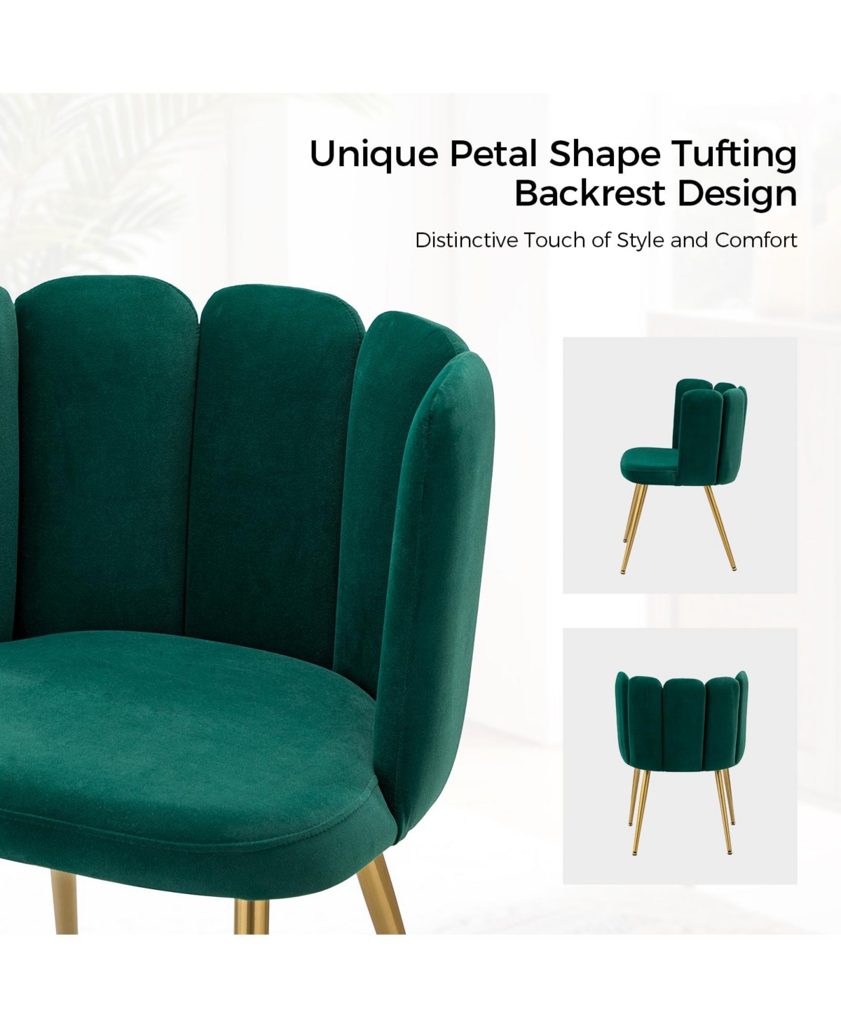 Contemporary Juan Side Chair with Tufted Back
