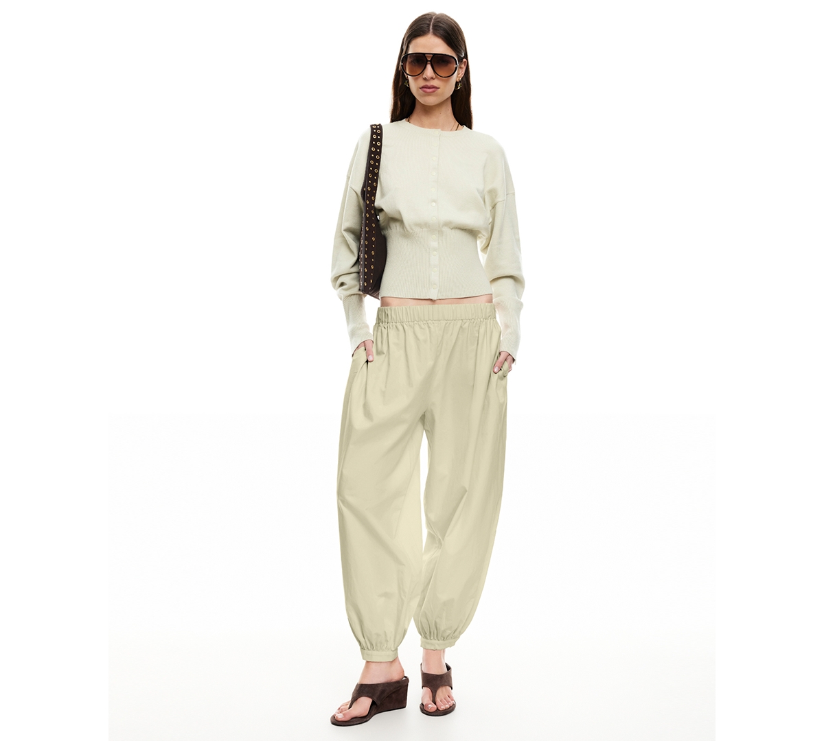 Lioness Women's Sundown Crewneck Cardigan Sweater In Animal Print