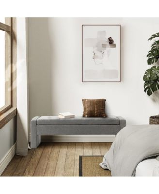 Casio Upholstered 55.1" Wide Storage Bench with Button-tufted Design