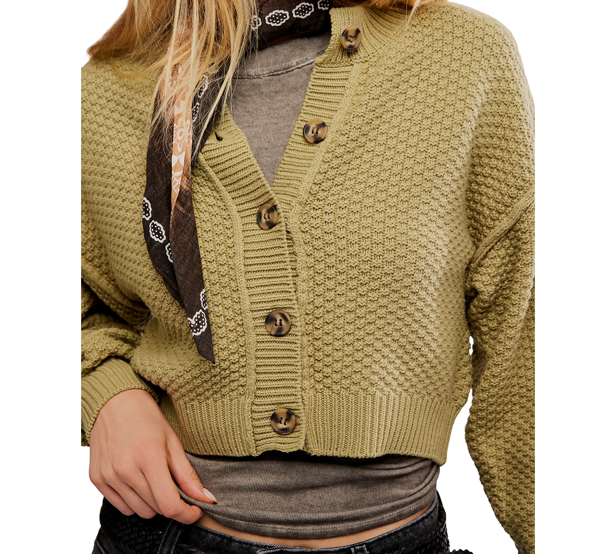 Free People Women's Lila Slouchy Cropped Cardigan