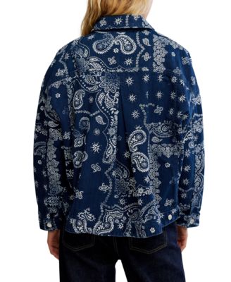 Women's Opal Swing Printed Denim Button-Front Jacket