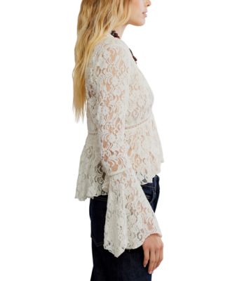 Women's Whispering Love Lace V-Neck Top