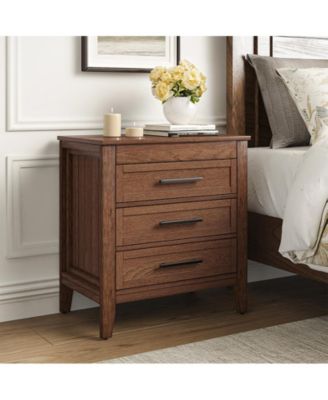 Theresa Transitional 3-Drawer Nightstand with Hidden Pull-out Drawer