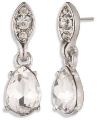Glass Crystal Post Drop Earrings ((also in Silver-Tone and Rose Gold-Tone)