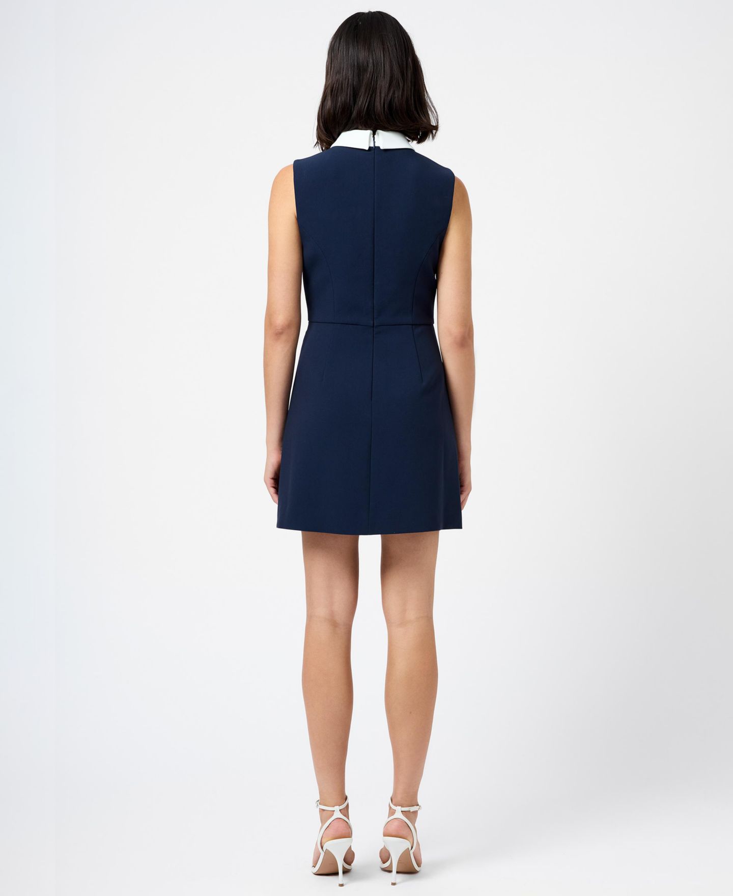 Женское платье French Connection Sleeveless Collared Mini, цвет: Морской / Белый — фото 5