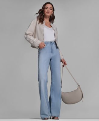 Women's Textured Stud Trim Long-Sleeve Jacket