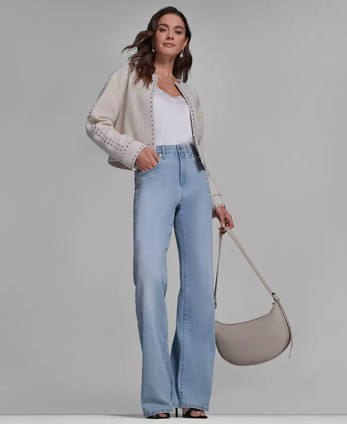 Women's Textured Stud Trim Long-Sleeve Jacket - thumbnail 6