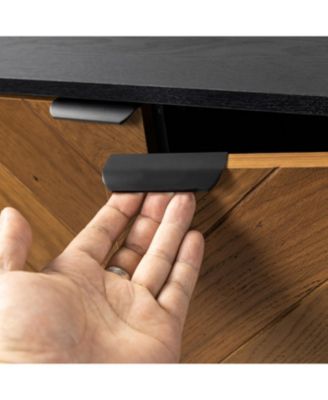 Baez Modern Storage Cabinet with Herringbone Patterns