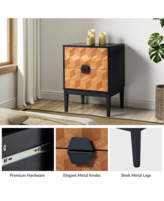 Modern Apakah 25" Tall 2-Drawer End Table