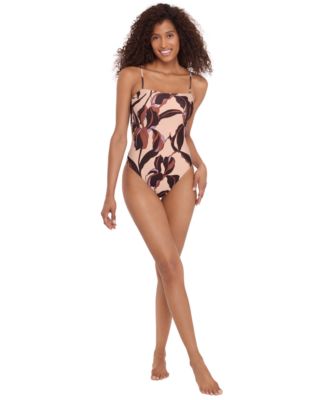 Steve Madden - Women's Bandeau Neck One-Piece Swimsuit