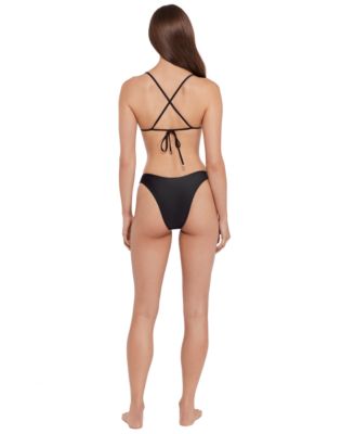 Women's X-Back Ring V-Neck Bralette Top and Scoop Hipster Bottoms