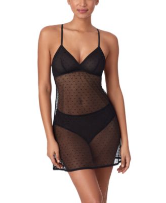 Women's Heart Mesh Babydoll Chemise