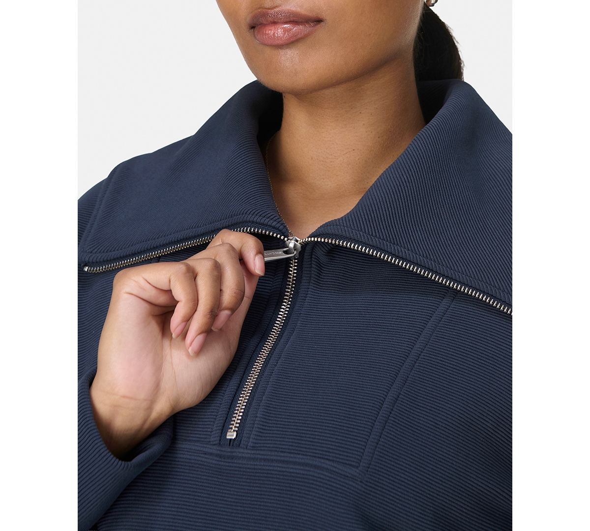 Sweaty Betty Women's Peaceful Rib Half-Zip Cropped Sweatshirt