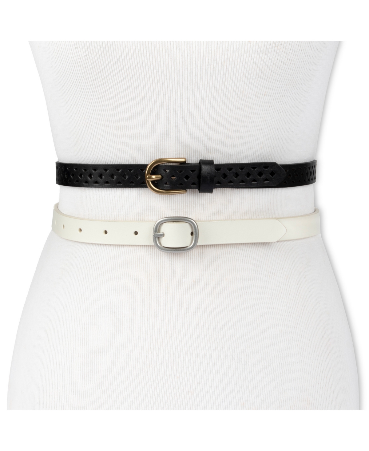 Levi's Women's 2-pack Perforated And Reversible Skinny Casual Belt Set In Black