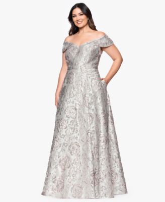 Plus Size Off The Shoulder Long Ball Gown