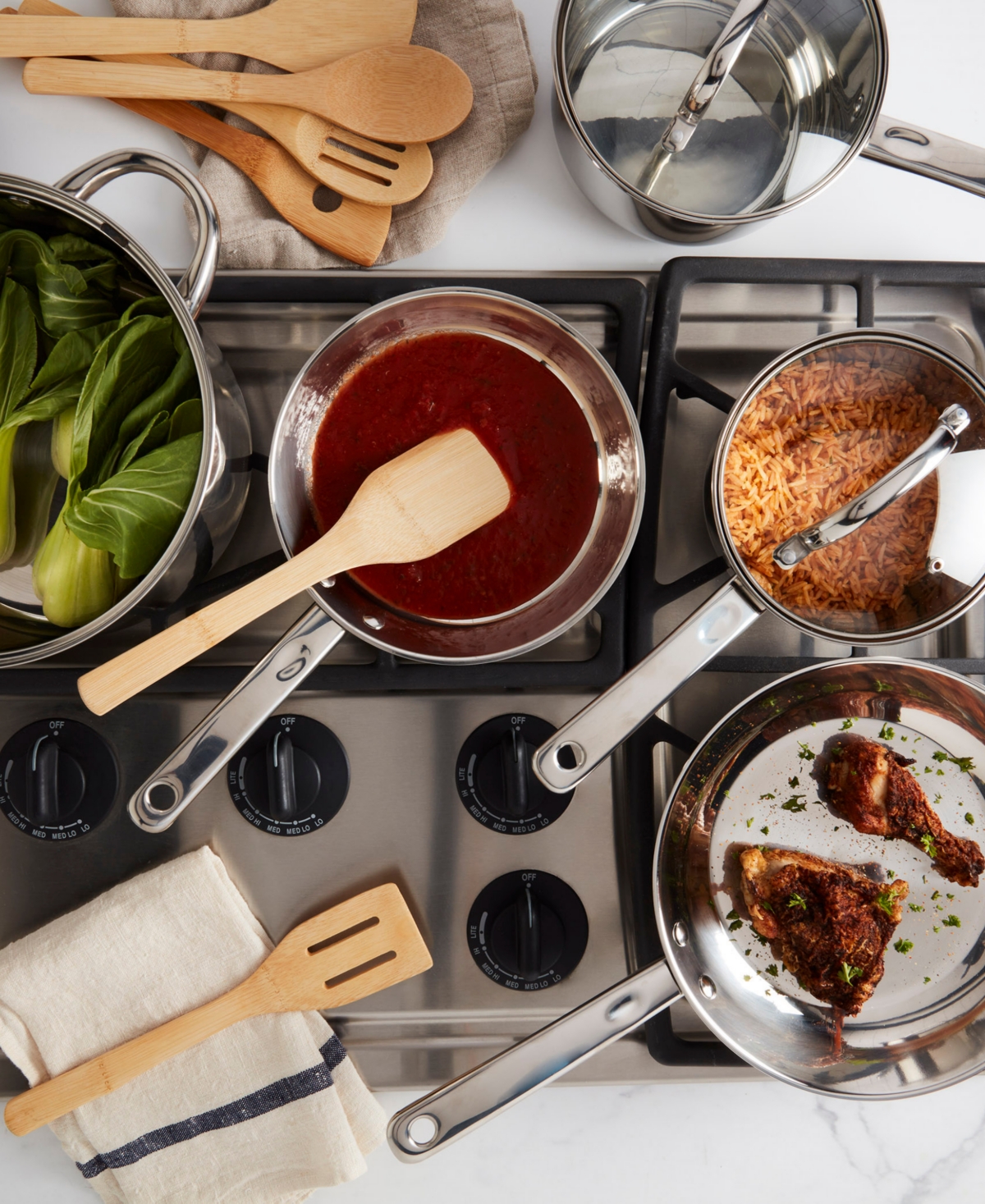 Basic Essentials Induction-ready Stainless Steel 14-pc. Cookware Set In Silver