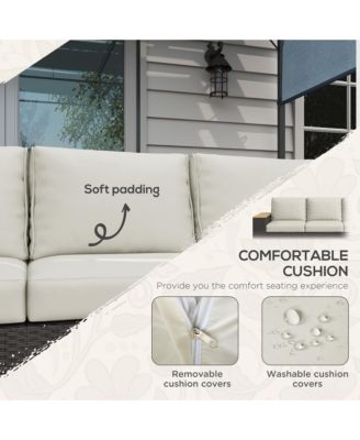 3-Seater Outdoor Sofa w/ Thick Cushions, Patio Couch,