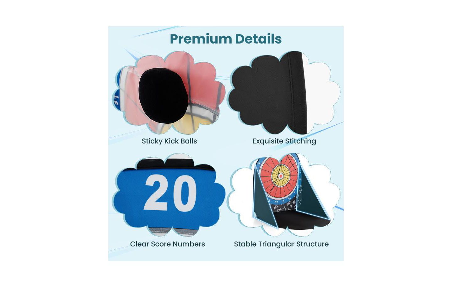 Детская игрушка Boyel Living Large Foldable Dart Board with 2 Game Modes and 4 Kick Balls, Ages 6+, цвет: Чёрный — фото 6
